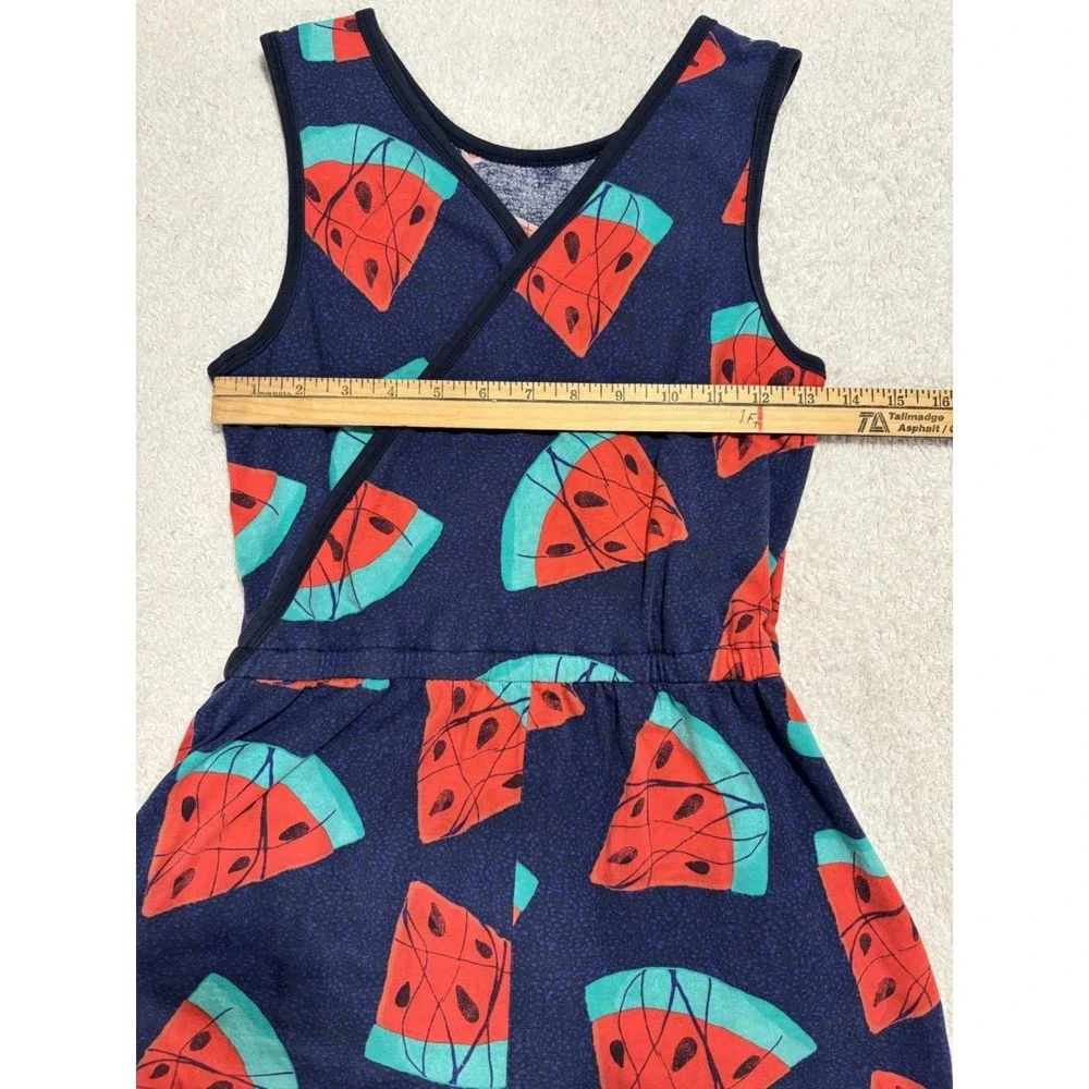 Tea Collection Sleeveless Cross-back Romper Kids S16, Wax Print Watermelon, Blue